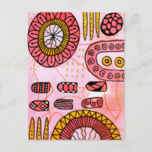 Oranje Koraal Abstracte Prentkaart