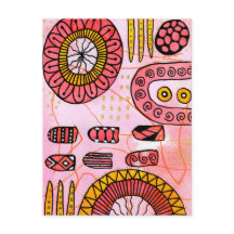 Oranje Koraal Abstracte Prentkaart