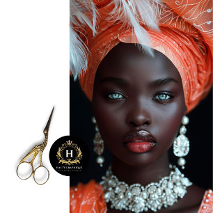 Oranje Koraal Afro-Amerikaanse Vrouw Decoupage Tissuepapier