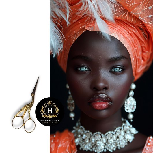 Oranje Koraal Afro-Amerikaanse Vrouw Decoupage Tissuepapier