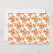 Oranje koraal bougainvillea bloemenkunst bruiloft save the date (Achterkant)