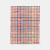 Oranje koraal en blauw geplakt fleece deken (Voorkant)