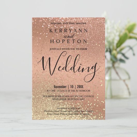 Oranje koraal en goudzout kaart (Staand voorkant)