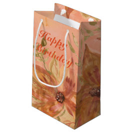 Oranje koraal en groen klein cadeauzakje