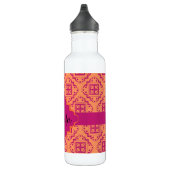 Oranje koraal en magenta Arabesque Marokkaans graf Waterfles (Rechts)