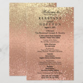 Oranje koraal & goudglitter - Programma (Voorkant / Achterkant)