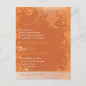 Oranje koraal Kanji for Love Swirl Wedding Uitnodiging Briefkaart (Voorkant)