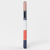 Oranje koraal Mauve Taupe donkerblauw witte strepe Case-Mate iPhone Case (Achterkant/rechts)