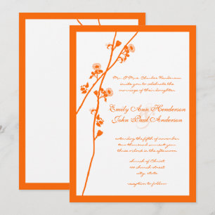 Oranje koraal - vertakking van wilde bloemen - uit kaart