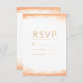 Oranje Koraal Waterverf Modern Bruiloft RSVP (Voorkant / Achterkant)