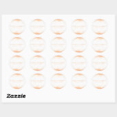 Oranje koraal Waterverf Modern Chic Wedding Ronde Sticker (Vel)
