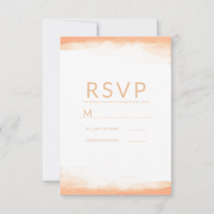Oranje Koraal Waterverf Moderne Trouw RSVP Kaartje