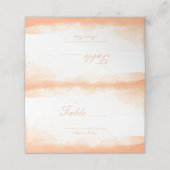 Oranje Koraal Waterverf Tafel Nummer Zitplaatsen Plaatskaartje (Buitenkant ongevouwen)