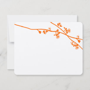 Oranje koraal wilde bloem Rustic Wedding RSVP Kaartje