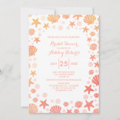 Oranje-koraal Zee Dingen Bridal Shower Kaart (Voorkant)