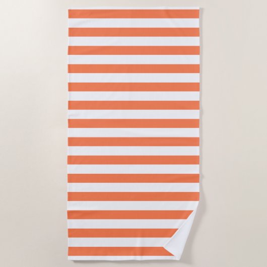 Oranje koraalbandbedekking zomerdeeg strandlaken (Voorkant)