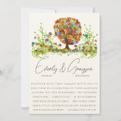 Oranje koraalbos zijtak bruiloft uitnodiging