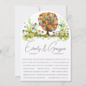 Oranje koraalbos zijtak bruiloft uitnodiging (Voorkant)