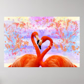 Oranje koraalflamingos poster (Voorkant)