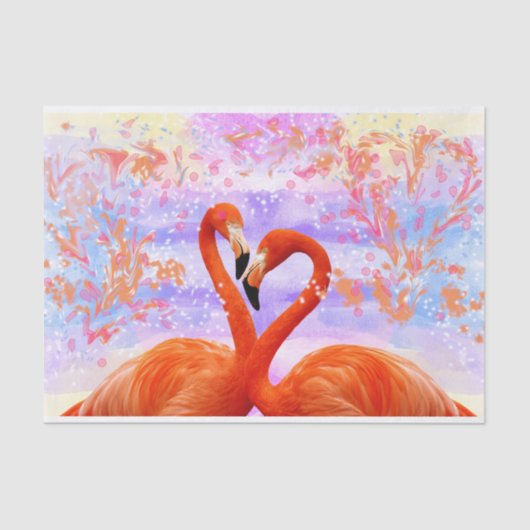 Oranje koraalflamingos tissuepapier (Voorkant)