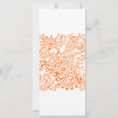 Oranje koraalliefde voor vogelbruiloft kaart (Achterkant)