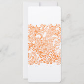 Oranje koraalliefde voor vogelbruiloft kaart (Achterkant)