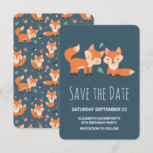 Oranje koskoeienvangers op zaterdag save the date (Voorkant / Achterkant)