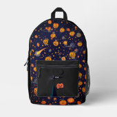 Oranje kosmische Halloween rugzak met pompoenen (Voorkant)