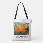 Oranje kosmos - Vloerfoto's afdrukken op wit Tote Bag (Achterkant)