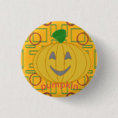 Oranje kostuum ontwerp Happy Pumpkin Day Button (Voorkant)