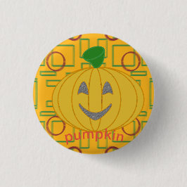 Oranje kostuum ontwerp Happy Pumpkin Day Button