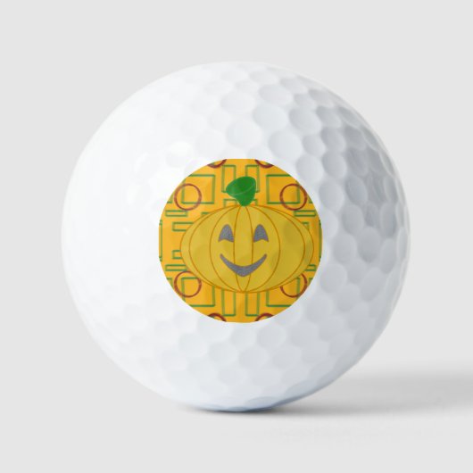 Oranje kostuum ontwerp Happy Pumpkin Day golfballe Golfballen (Voorkant)
