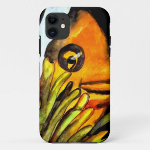 Oranje Koud waterverf originele kunstschilderij iPhone 11 Hoesje
