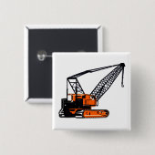 Oranje kraan vierkante button 5,1 cm (Voorkant /achterkant)
