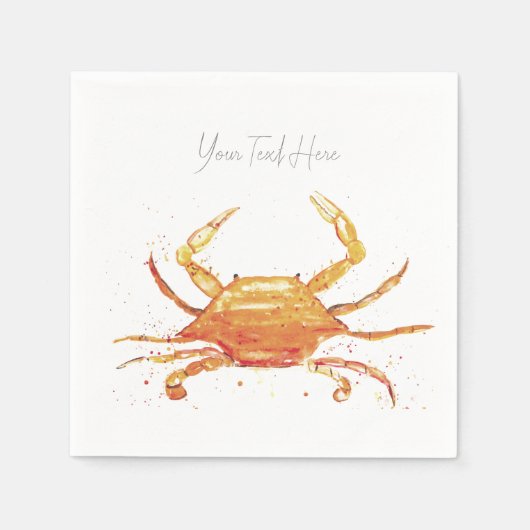 Oranje krab blauw  Boho Beach Party Servet (Voorkant)