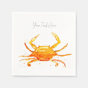 Oranje krab blauw  Boho Beach Party Servet