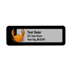 Oranje krab etiket