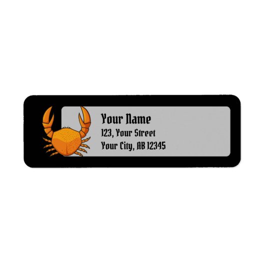 Oranje krab etiket (Voorkant)