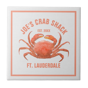 Oranje krab Hand Waterverven Illustratie Tegeltje