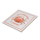 Oranje krab Hand Waterverven Illustratie Tegeltje (Zijkant)