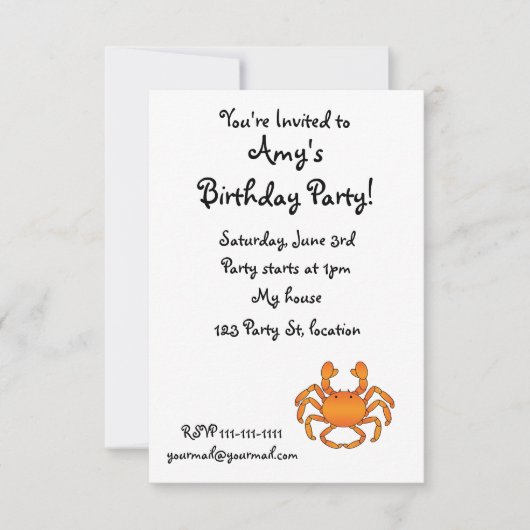 Oranje krab kaart (Voorkant)