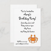 Oranje krab kaart (Voorkant / Achterkant)