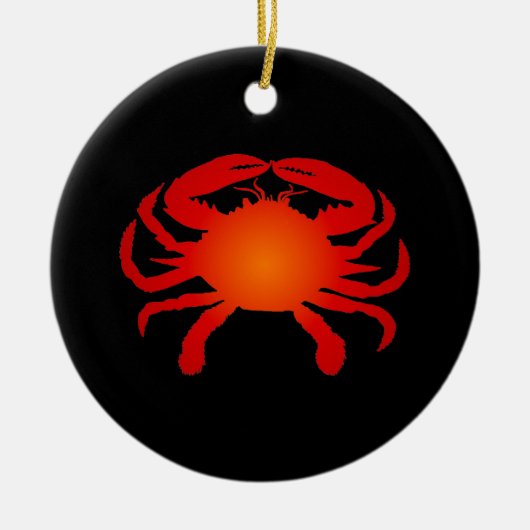 Oranje krab keramisch ornament (Voorkant)