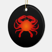 Oranje krab keramisch ornament (Links)