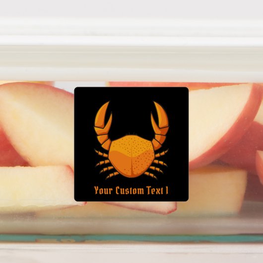 Oranje krab labels (Aangebracht)
