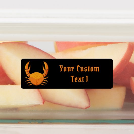 Oranje krab labels (Aangebracht)