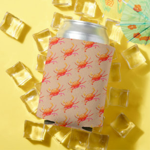 Oranje krab Pattern Boho Beach Party Blikjeskoeler