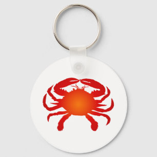 Oranje krab sleutelhanger