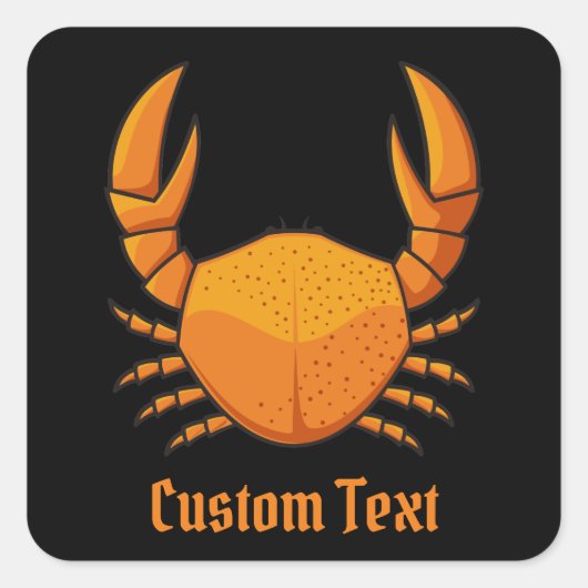 Oranje krab vierkante sticker (Voorkant)