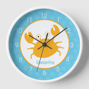 Oranje krabben Schaaldieren Crabby Nursery Clock